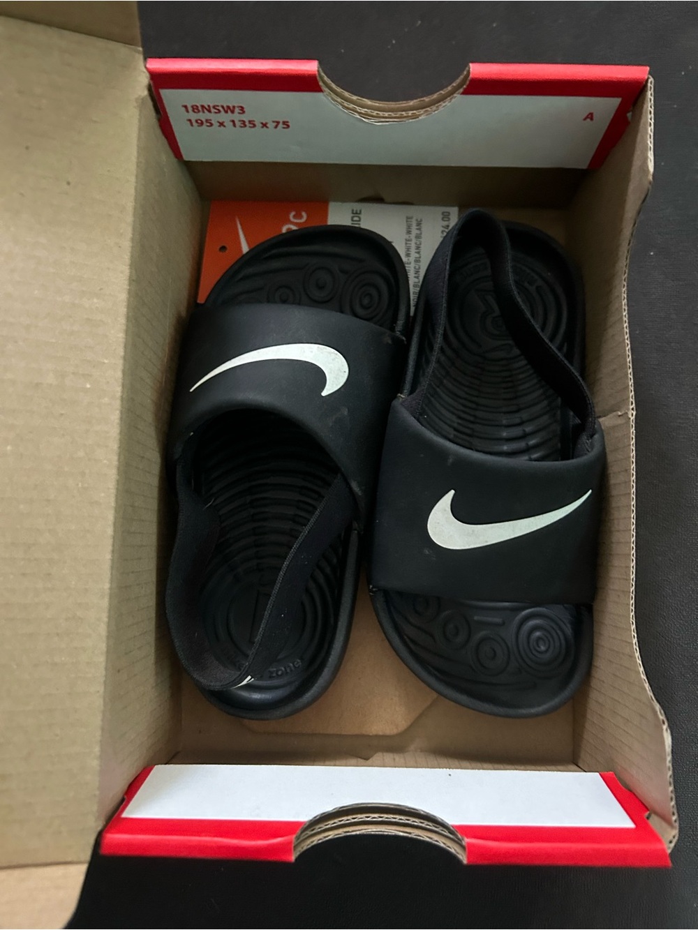 Nike Kawa Black Slide Sandals Toddler 9c